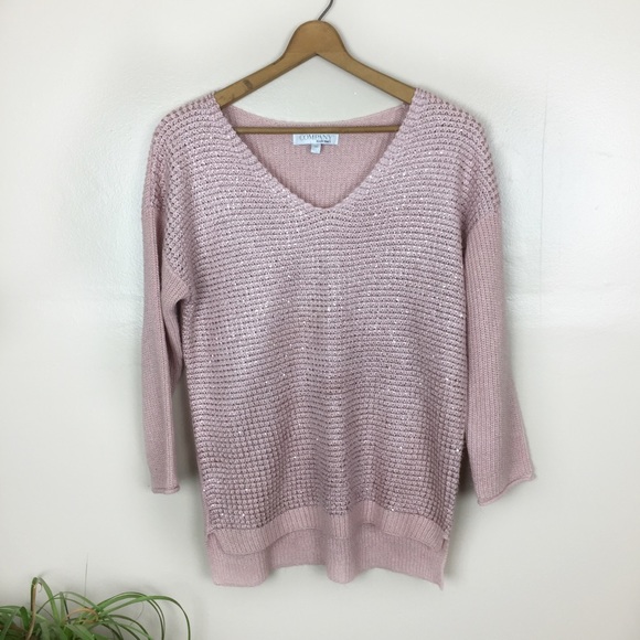 Ellen Tracy Sweaters - [Ellen Tracy] Company- Light Pink Sequin Sweater